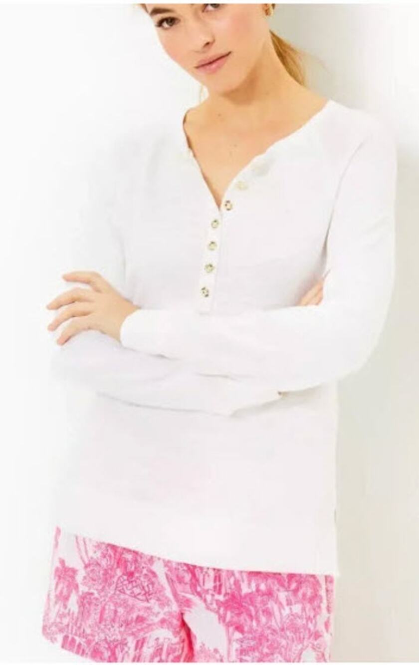 Lilly Pulitzer Leeson Long Sleeve Sweater Resort White Size Small